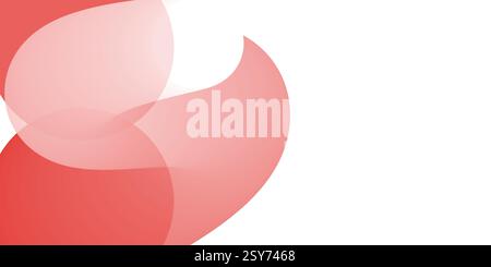 Œuvre d'art abstraite minimaliste avec des formes translucides rouge et rose superposées sur un fond blanc. Composition géométrique moderne idéale pour brandi Illustration de Vecteur