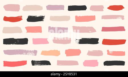 Jeu de traits de pinceau abstraits pour les taches vectorielles Illustration de Vecteur