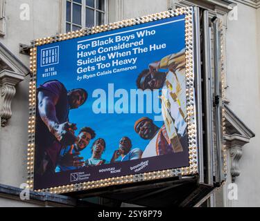 Londres, Royaume-Uni - 23 mars 2023 : le Billboard pour les Black Boys qui ont considéré le suicide quand la Hue devient trop lourde sur le Lyric Theatre, à Lo Banque D'Images