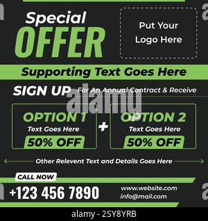 Modèle de conception de flyer de médias sociaux simple - conception de bannière de médias sociaux Illustration de Vecteur