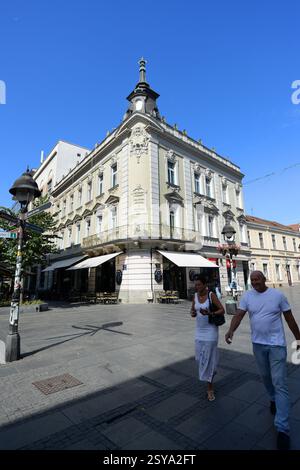 Beaux bâtiments le long de la rue Knez Mihailova à Belgrade, Serbie. Banque D'Images