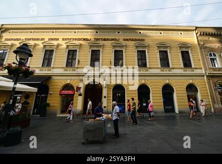 Beaux bâtiments le long de la rue Knez Mihailova à Belgrade, Serbie. Banque D'Images