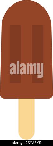Crème glacée au chocolat noir sur bâton en bois World Ice Cream Day Sticker icône logo Design élément concept. Illustration vectorielle isolée cartes thématiques, matériel imprimé ou étiquette, bannières promo web, dépliants Illustration de Vecteur