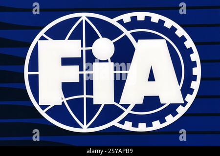 Sakhir, Bahreïn. 28 février 2025. Logo FIA. 28.02.2025. Essais de formule 1, Sakhir, Bahreïn, troisième jour. Le crédit photo devrait se lire : XPB/Alamy Live News. Banque D'Images