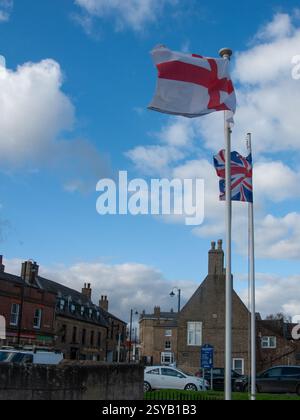 Drapeau Saint-Georges, Chatteris, Cambridgeshire Banque D'Images