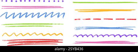 Ensemble de vecteur de diviseur de crayon coloré Illustration de Vecteur