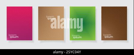 ensemble coloré de conception abstraite de modèle de couverture de livre de texture de modèle de demi-teinte gradients de modèle d'affiche moderne fond Illustration de Vecteur