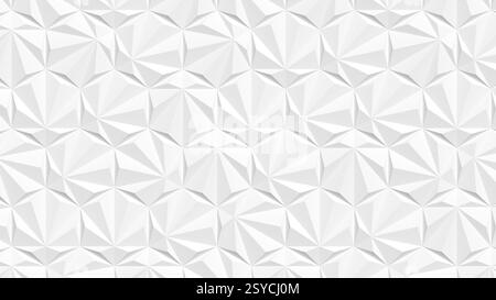 Un fond abstrait moderne avec répétitions de formes géométriques blanches low-poly créant un effet 3D texturé. Idéal pour les projets de design moderne, mini Banque D'Images
