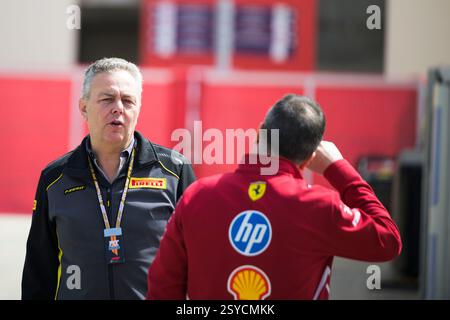 Sakhir, Bahreïn. 28 février 2025. mario Isola de Pirelli pendant le jour d'essai 3. Ahmad Al Shehab/Alamy Live News. Banque D'Images