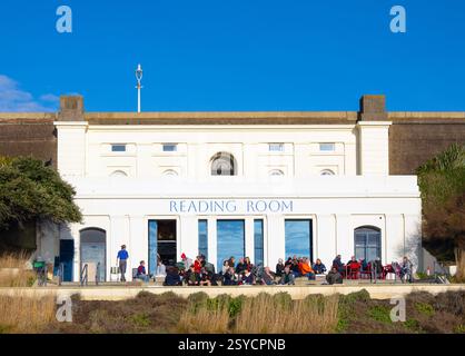 Le café historique Reading Room sur le front de mer est de Brighton, ville de Brighton et Hove, East Sussex, Angleterre Banque D'Images