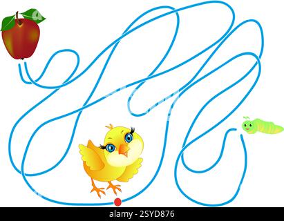 Labyrinthe de jeu pour les enfants. Illustration de Vecteur