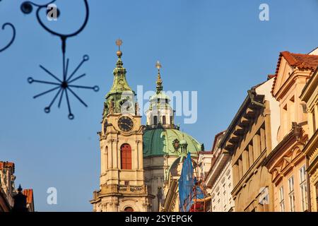Prague, capitale de la République tchèque, église Saint Nicolas Banque D'Images