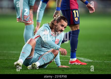 BARCELONE, ESPAGNE - FÉVRIER 25 : Antoine Griezmann de l'Atlético de Madrid lors de la demi-finale de la Copa del Rey entre le FC Barcelone et l'Atlético de Banque D'Images