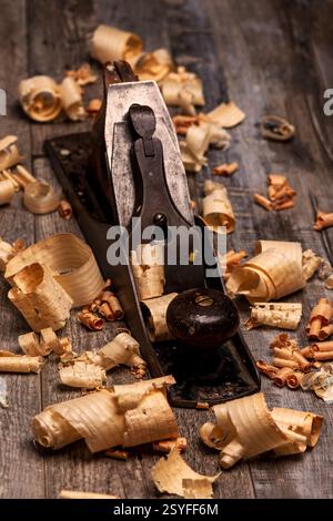 Stanley No.5 Hand plane, utilisé pour raboter le bois et le bois à la taille. Banque D'Images