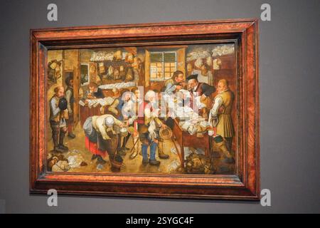 Art de la Renaissance : le bureau du collecteur d'impôts c.1515, Anvers, Flandre (Belgique) huile sur panneau de bois attribué à Pieter BRUEGHEL II Banque D'Images