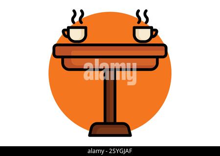 Icône de table basse. style d'icône de contour coloré. icône liée au mobilier. illustration vectorielle d'éléments de mobilier Illustration de Vecteur