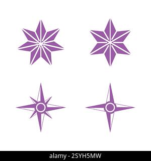 Collection Stars. Icônes vectorielles d'étoile. Différentes formes d'étoiles. Ensemble d'icônes d'étoile scintillante. Illustration vectorielle Illustration de Vecteur