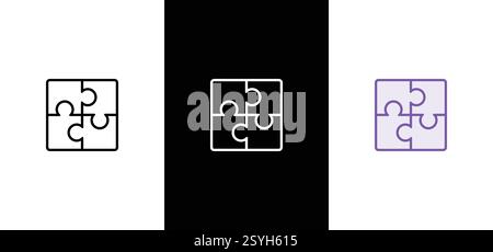 Illustration de quatre pièces de puzzle simple. Conception plate. Jeu de pièces de puzzle. Illustration vectorielle Illustration de Vecteur