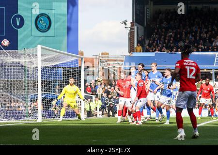 Birmingham le samedi 1er mars 2025. Birmingham City appliquez la pression depuis le corner lors du match de Sky Bet League 1 entre Birmingham City et Wycombe Wanderers à St Andrews @ Knighthead Park, Birmingham le samedi 1er mars 2025. (Photo : Stuart Leggett | mi News) crédit : MI News & Sport /Alamy Live News Banque D'Images