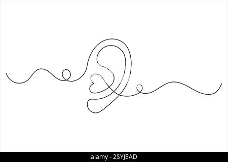 Œil humain dessin d'une ligne et icône d'illustration vectorielle de contour continu isolé Illustration de Vecteur