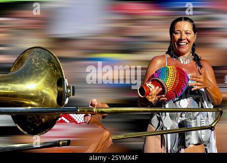 Rio de Janeiro, Brésil. 01 mars 2025. Rio de Janeiro-Brésil, 1er mars 2025, Carnaval de rue dans la ville de Rio de Janeiro Nova Bad block défilés dans le centre-ville de Rio de Janeiro crédit : Andre Paes/Alamy Live News Banque D'Images