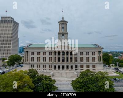 Vue aérienne du Capitole de l'État à Nashville Tennessee Banque D'Images