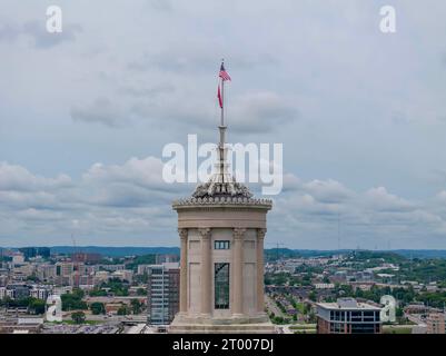 Vue aérienne du Capitole de l'État à Nashville Tennessee Banque D'Images