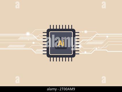 Conception d'icône de processeur de puce ai. Icône du processeur ai. Puce d'intelligence artificielle IA. Logo d'icône de processeur ai. Intelligence artificielle. Illustration vectorielle Illustration de Vecteur
