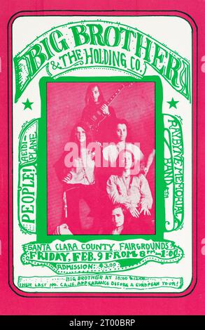 Janis Joplin feat Big Brother & Holding Company - 1968 Santa Clara, Californie - prospectus Banque D'Images