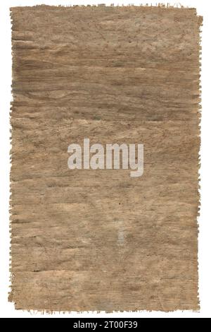 Feuille de papier papyrus. Fond de texture papyrus. isolé sur fond blanc Banque D'Images