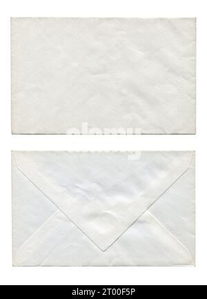 Enveloppe blanche vintage. isolé sur fond blanc Banque D'Images