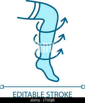 Icône de bas de compression bleus en ligne fine personnalisable en 2D. Illustration de Vecteur