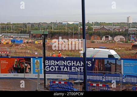 HS2 grande vitesse deux travaux à Birmingham Curzon St, gare, Central Birmingham, West Midlands, Angleterre, ROYAUME-UNI, B4 7XG Banque D'Images
