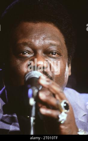 Le jazzman américain Fats Domino se produit au Lionel Hampton Jazz Club à Paris, novembre 1988. Banque D'Images