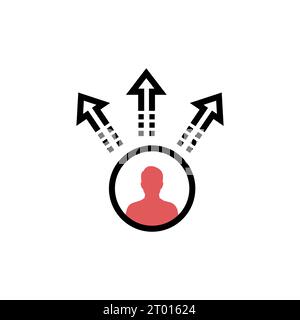 Icône de vecteur de concept de prise de décision 2 couleurs. Le symbole de signe vectoriel de prise de décision isolé de deux couleurs conçu peut être utilisé pour le Web, le mobile et le logo Illustration de Vecteur