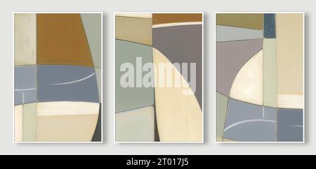 Il s'agit d'une impression d'art abstrait avec une texture dorée et des coups de peinture art moderne Peintures murales, tapis, tentures, Banque D'Images