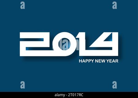 Nouveaux numéros de découpe de papier de l'an 2024. Carte de voeux décorative 2024 bonne année. Bannière créative de Noël, illustration vectorielle isolée sur bleu Illustration de Vecteur