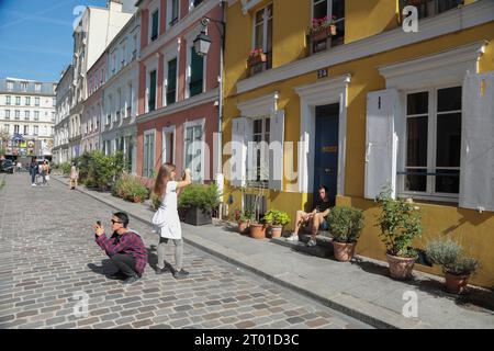 RUE CREMIEUX , UNE OBSESSION DES RÉSEAUX SOCIAUX À PARIS Banque D'Images