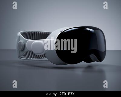 Realisitc rendu 3D d'un nouveau casque Apple Vision Pro XR, 1e génération, Spacial Audio Découvrez l'avenir du divertissement interactif avec t Banque D'Images