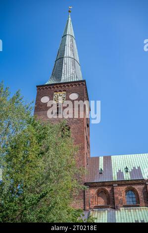 Tour de l'église de la cathédrale d'Aarhus, plan vertical Banque D'Images