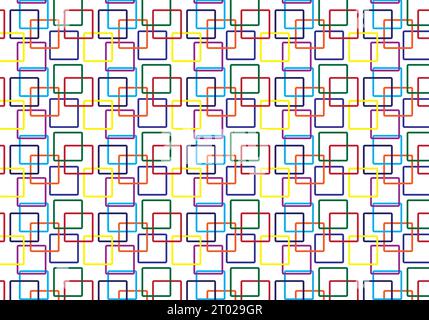 Motif géométrique abstrait sans couture avec des rayures, ligne. Illustration vectorielle. arrière-plan vectoriel. Forme jaune, rouge, bleue et verte de rectangle arrondi. Illustration de Vecteur