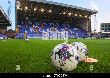 Birkenhead, Royaume-Uni. 3 octobre 2023. Une vue générale avant le match Sky Bet League Two entre Tranmere Rovers et Northampton Town à Prenton Park le 8 octobre 2023 à Birkenhead, en Angleterre. (Photo de Phil Bryan/Alamy Live News) Banque D'Images