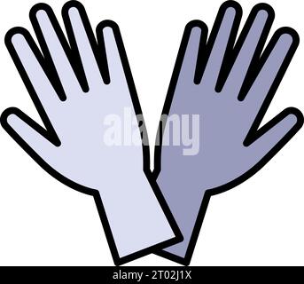 Icône plate de gants de teinture pour cheveux. Icône vectorielle de gants de teinture pour cheveux pour la conception Web isolée sur fond blanc. Illustration de Vecteur