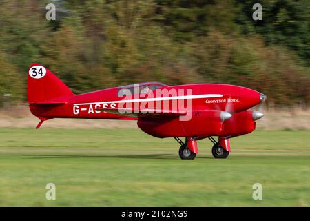 De Havilland DH.88 Comet - Grosvenor House au Shuttleworth Collection Race Day Air Show 2023. Banque D'Images