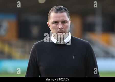 Cambridge, Royaume-Uni. 03 octobre 2023. Mark Bonner Manager de Cambridge United lors du match de Sky Bet League 1 Cambridge United vs Barnsley à Abbey Stadium, Cambridge, Royaume-Uni, le 3 octobre 2023 (photo de Mark Cosgrove/News Images) à Cambridge, Royaume-Uni le 10/3/2023. (Photo de Mark Cosgrove/News Images/Sipa USA) crédit : SIPA USA/Alamy Live News Banque D'Images