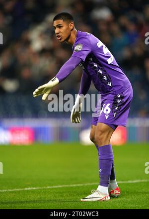 Sheffield Wednesday Goalkeeper Devis Vasquez pendant le match du championnat Sky Bet aux Hawthorns, West Bromwich. Date de la photo : mardi 3 octobre 2023. Banque D'Images