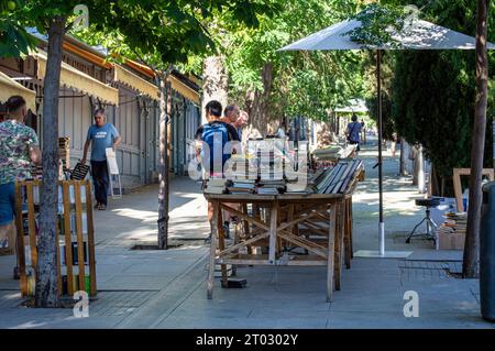 MADRID, ESPAGNE - 8 JUILLET 2023 : librairies près du parc du Retiro à Madrid, Espagne le 8 juillet 2023 Banque D'Images