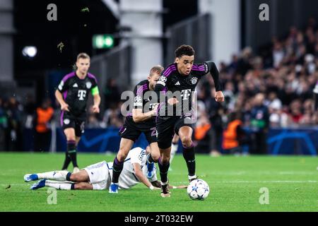 Copenhague, Danemark. 03 octobre 2023. Jamal Musiala (42) du Bayern Munich vu lors du match de l'UEFA Champions League entre le FC Copenhague et le Bayern Munich au Parken à Copenhague. (Crédit photo : Gonzales photo/Alamy Live News Banque D'Images