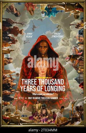 Three Thousand Years of Longing (2022) réalisé par George Miller et mettant en vedette Tilda Swinton, Idris Elba et Erdil Yasaroglu. Un érudit solitaire, en voyage à Istanbul, découvre un Djinn qui lui offre trois vœux en échange de sa liberté. Banque D'Images