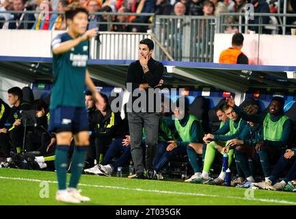 Mikel Arteta, Manager de l'arsenal, lors du match du groupe B de l'UEFA Champions League au Stade Bollaert-Delelis, Lens. Date de la photo : mardi 3 octobre 2023. Banque D'Images